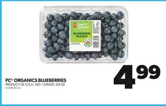 Real Canadian Superstore Pc® organics blueberries, 9.8 oz offer