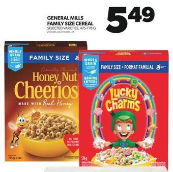 Real Canadian Superstore General mills family size cereal, 475-778 g offer