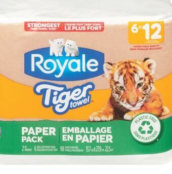 Real Canadian Superstore Royale tiger towels, 6=12 rolls offer
