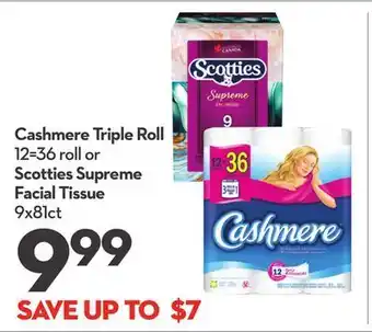 Longo's Cashmere triple roll 12 = 36 roll or scotties supreme facial tissue offer