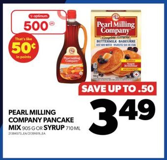 Real Canadian Superstore Pearl milling company pancake mix, 905 g or syrup, 710 ml offer