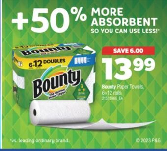 Real Canadian Superstore Bounty paper towels, 6=12 rolls offer