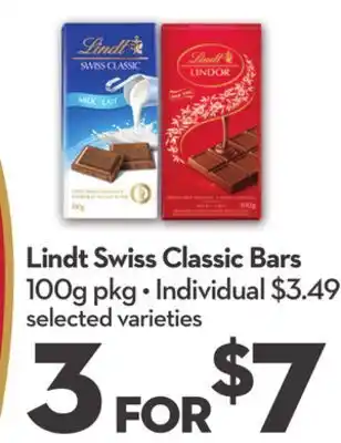 Longo's Lindt swiss classic bars offer