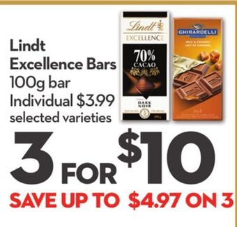 Longo's Lindt excellence bars offer
