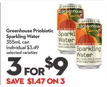 Longo's Greenhouse priobiotic sparkling water offer