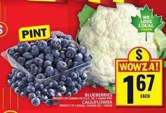 Food Basics Blueberries or cauliflower offer