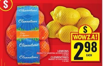 Food Basics Lemons or clementines offer