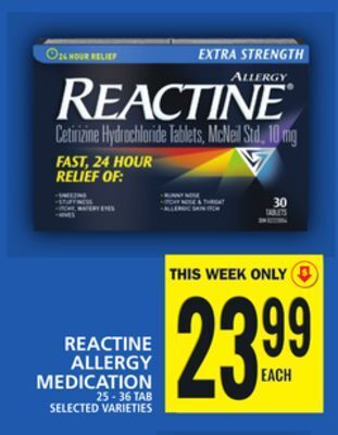 Food Basics Reactine allergy medication offer
