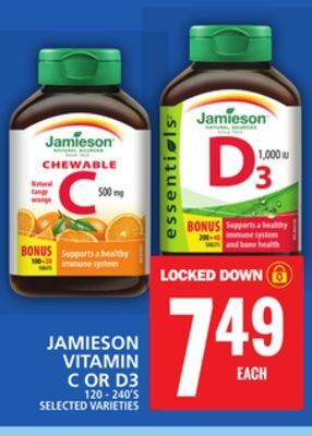Food Basics Jamieson vitamin c or d3 offer