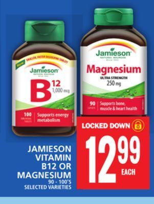 Food Basics Jamieson vitamin b12 or magnesium offer