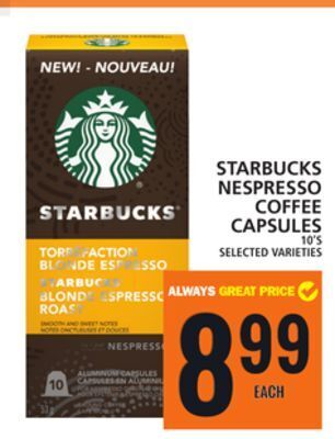 Food Basics Starbucks nespresso coffee capsules offer