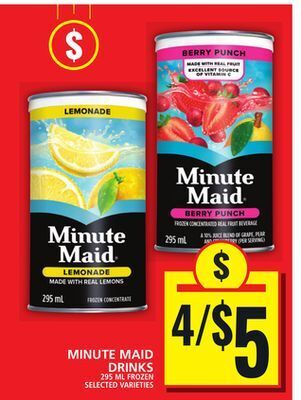 Food Basics Minute maid drinks offer