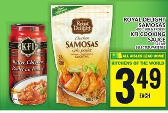 Food Basics Royal delight samosas or kfi cooking sauce offer