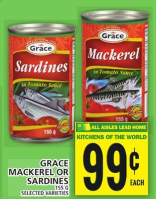 Food Basics Grace mackerel or sardines offer