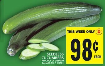 Food Basics Seedless cucumbers offer