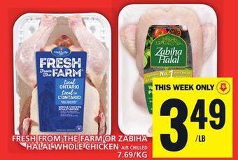 Food Basics Fresh from the farm or zabiha halal whole chicken offer