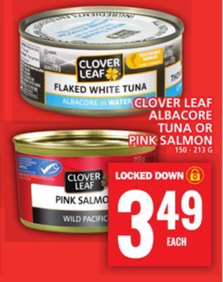 Food Basics Clover leaf albacore tuna or pink salmon offer