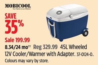 Canadian Tire Mobicool 45l wheeled 12v cooler/warmer with adapter offer