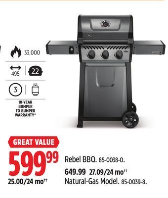 Canadian Tire Napoleon rebel bbq offer