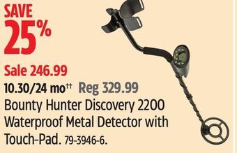 Canadian Tire Bounty hunter discovery 2200 waterproof metal detector with touch-pad offer