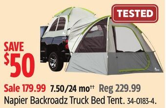 Canadian Tire Napier backroadz truck bed tent offer