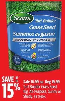 Canadian Tire Scotts turf builder grass seed, 1kg offer
