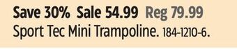 Canadian Tire Sport tec mini trampoline offer