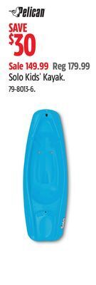 Canadian Tire Pelican solo kids' kayak offer