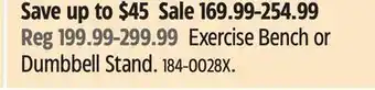 Canadian Tire Bowflex exercise bench or dumbbell stand offer