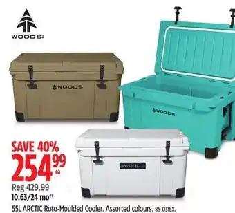 Canadian Tire Woods 55l arctic roto-moulded cooler offer