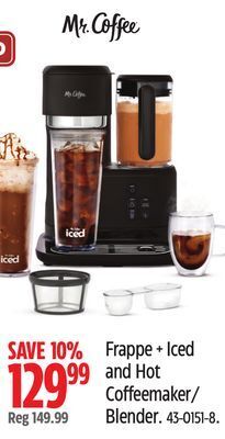 Canadian Tire Mr. coffee frappe + iced and hot coffeemaker/ blender offer