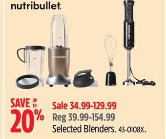 Canadian Tire Nutribullet selected blenders offer
