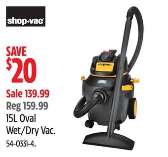 Canadian Tire Shop-vac 15l oval wet/dry vac offer