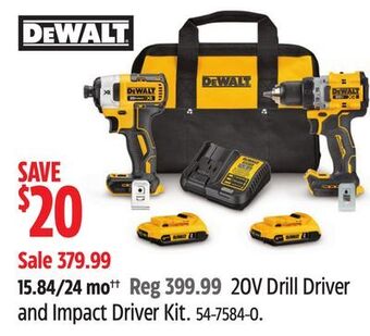 Canadian Tire Dewalt 20v drill driver and impact driver kit offer