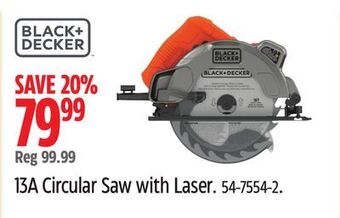 Canadian Tire Black + decker 13a circular saw with laser offer