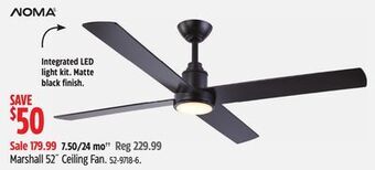Canadian Tire Noma marshall 52 ceiling fan offer