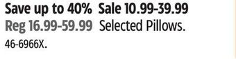 Canadian Tire Selected pillows offer