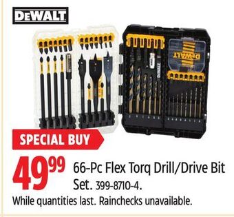 Canadian Tire Dewalt 66-pc flex torq drill/drive bit set offer