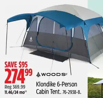 Canadian Tire Woods klondike 6-person cabin tent offer