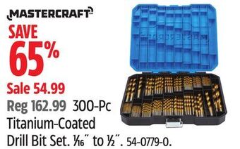 Canadian Tire Mastercraft 300-pc titanium-coated drill bit set offer