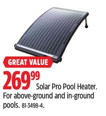 Canadian Tire Solar pro pool heater offer