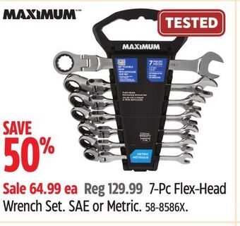 Canadian Tire Maximum 7-pc flex-head wrench set offer