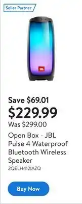 Walmart Open box - jbl pulse 4 waterproof bluetooth wireless speaker offer