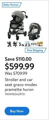 Walmart Stroller and car seat graco modes pramette huron offer