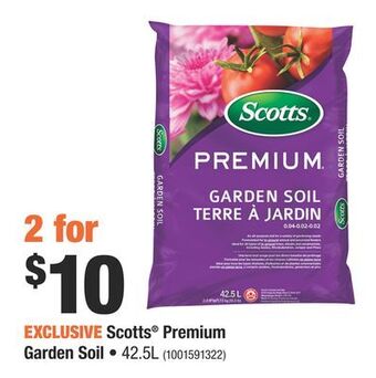 Home Depot Scotts® premium garden soil offer