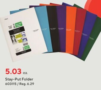 Staples Stay-put folder offer