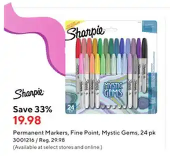 Staples Sharpie permanent markers - fine point mystic gems 24 pk offer