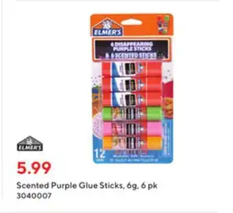 Staples Elmer's scented purple glue sticks - 6g - 6 pack offer