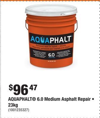Home Depot Aquaphalt® 6.0 medium asphalt repair • 23kg offer