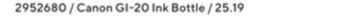 Staples Canon gi-20 pgbk ink bottle offer